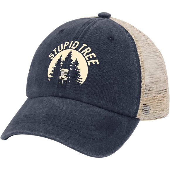 Disc Golf Cap Cotton Unisex Adjustable Distressed Tree Theme Golf Hat main image 4